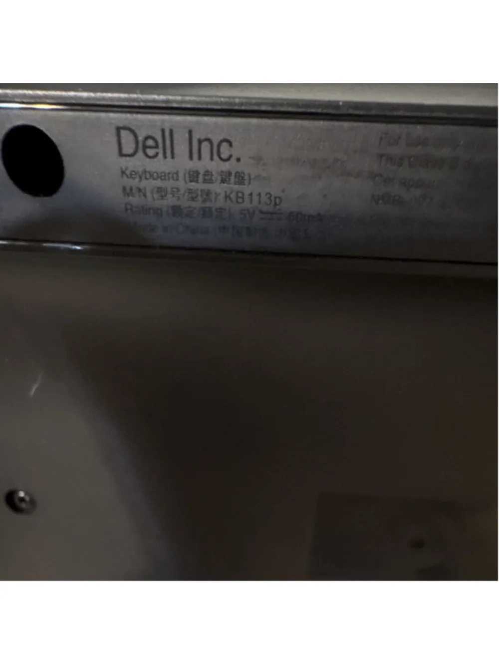 Dell KB113p Wired USB Keyboard Plug & Play Black QWERTY English Standard